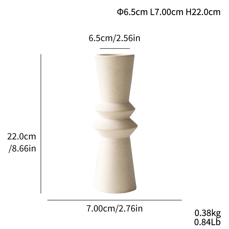 Raw Fired Ceramic Candle Holder | Waisted Pinch Pot Design | Minimalist & Wabi-Sabi Home Decor