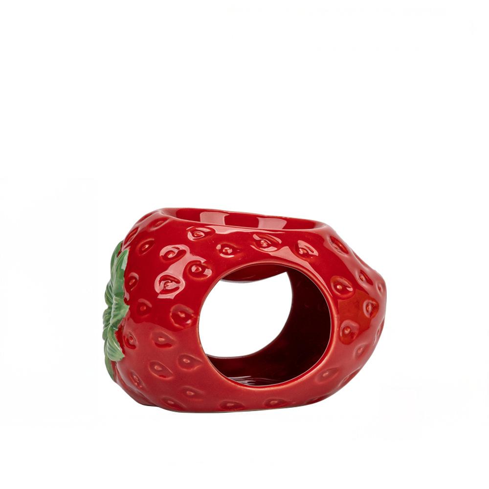 Handmade Fruit Ceramic Aromatherapy Candle Holder - Strawberry, Orange, Lemon for Wax Melts & Essential Oils