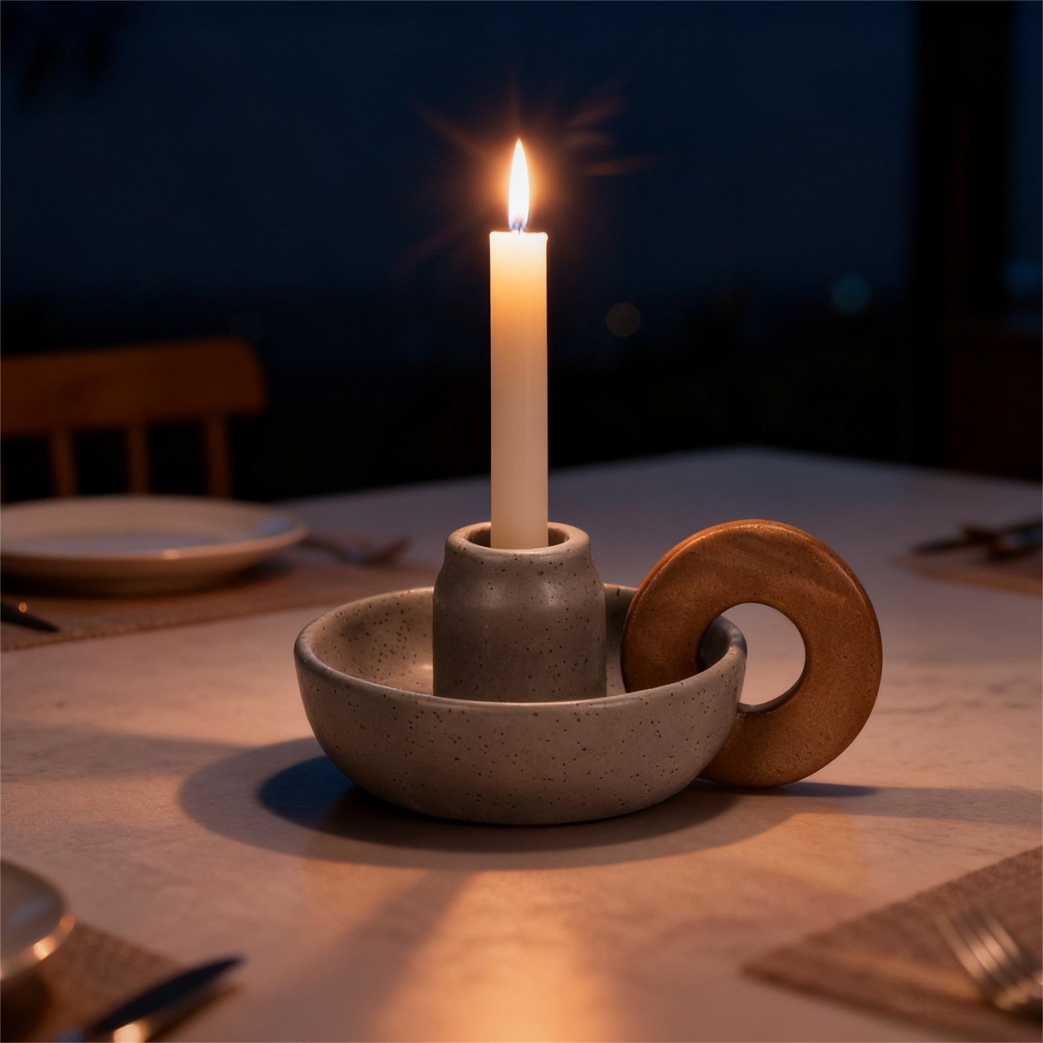 Modular Raw Ceramic Candle Holder | Sculptural Nesting Design | Wabi-Sabi & Modern Home Decor