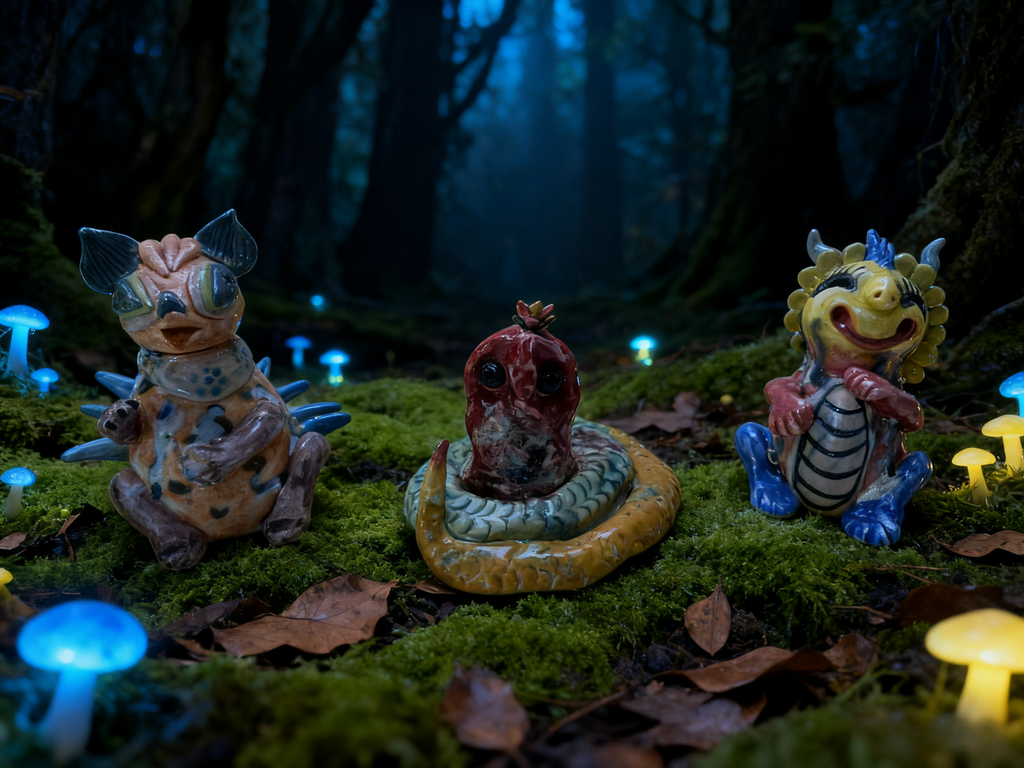 Handmade Colorful Little Dragon Art Sculpture