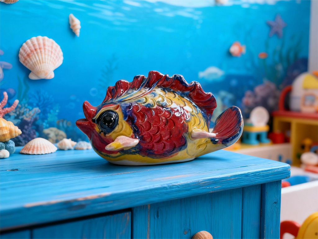 Rich Red-Gold Scaled Handmade Fish