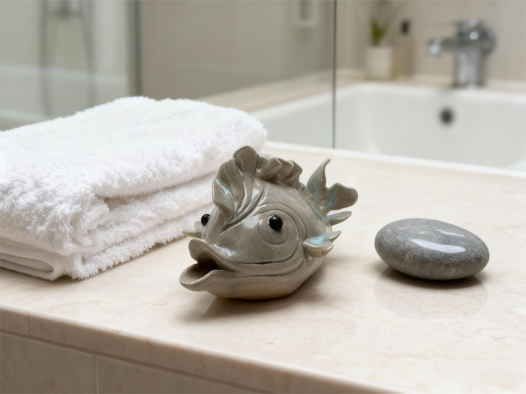 Unique Gray-Blue Handmade Fish