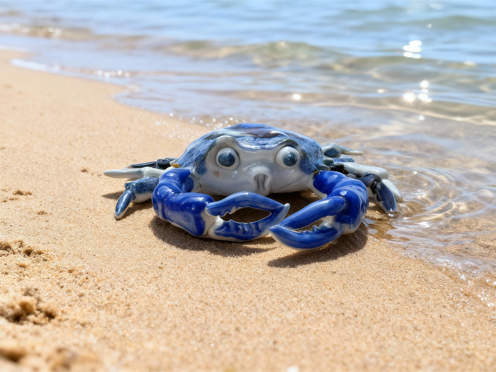 Handmade Colorful Crab Art Sculpture