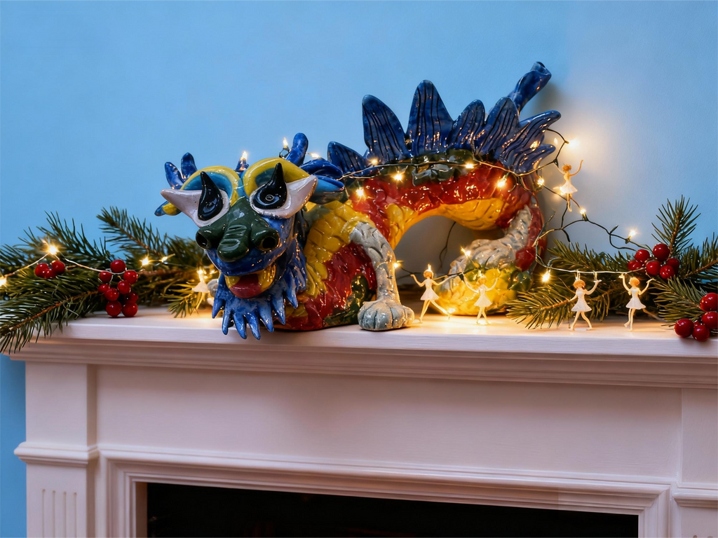 Handmade Colorful Dragon Art Sculpture