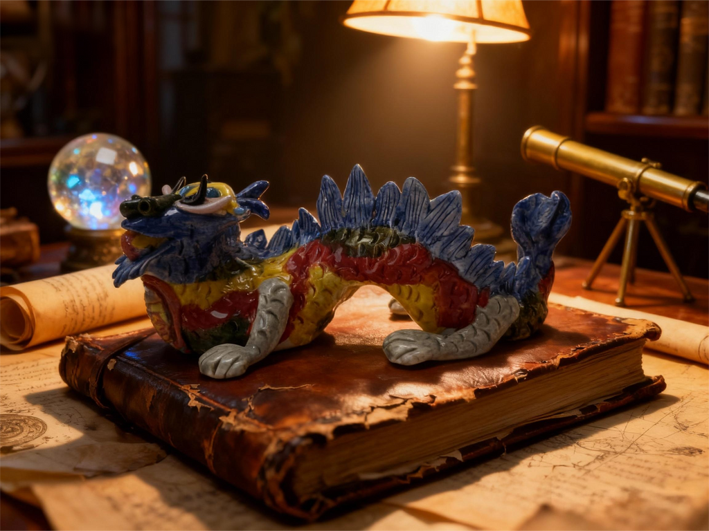 Handmade Colorful Dragon Art Sculpture