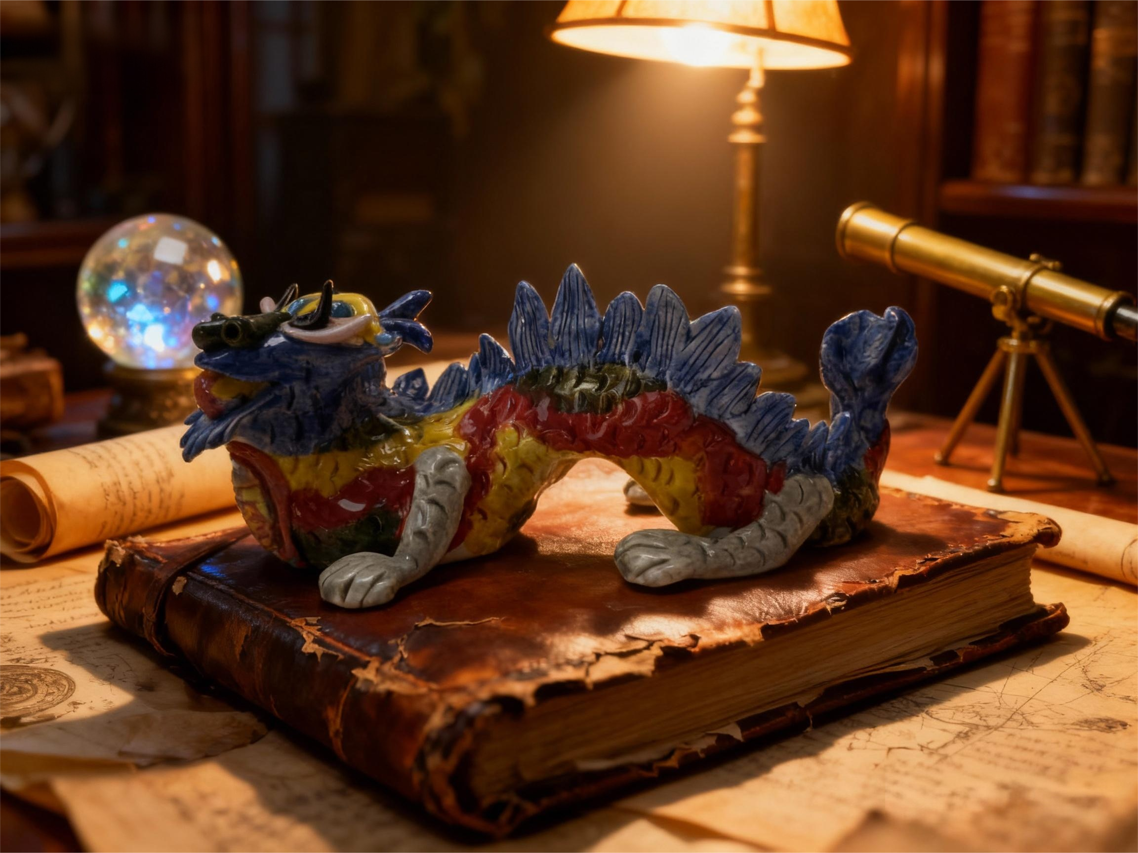 Handmade Colorful Dragon Art Sculpture