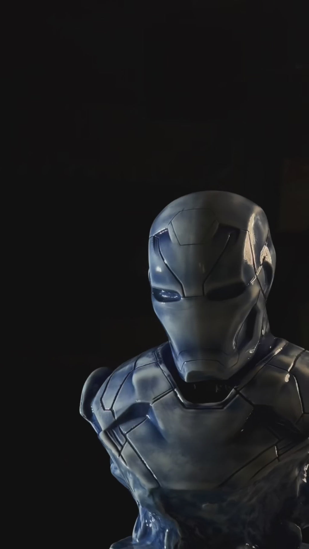 Superhero Blue Glaze Ceramic Bust