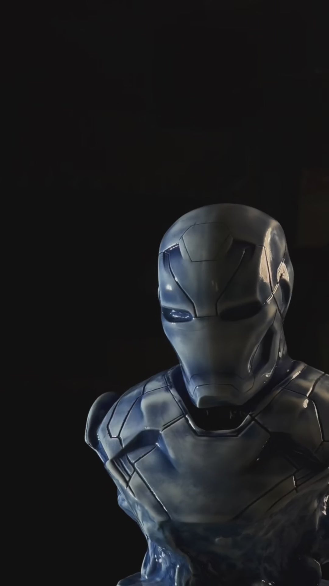 Superhero Blue Glaze Ceramic Bust