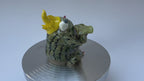 Fantasy Crown Frog with Lotus Leaf | Handmade Frog Sculpture