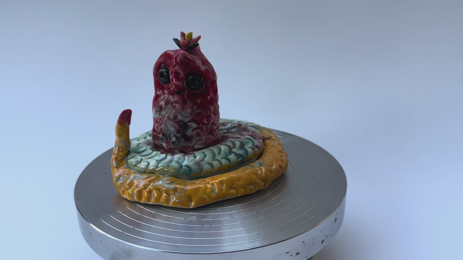 Handmade Colorful Snake Art Sculpture