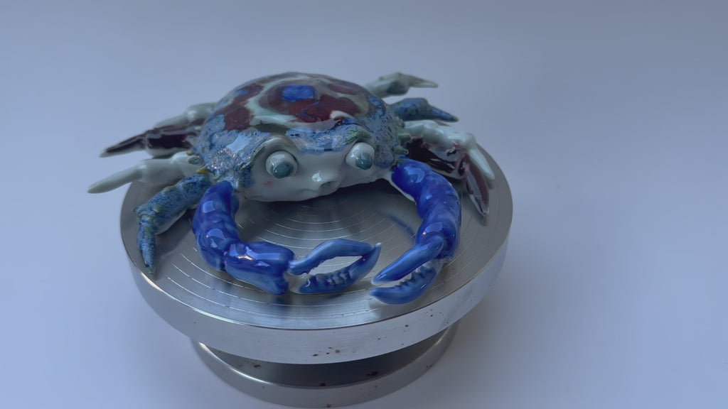 Handmade Colorful Crab Art Sculpture