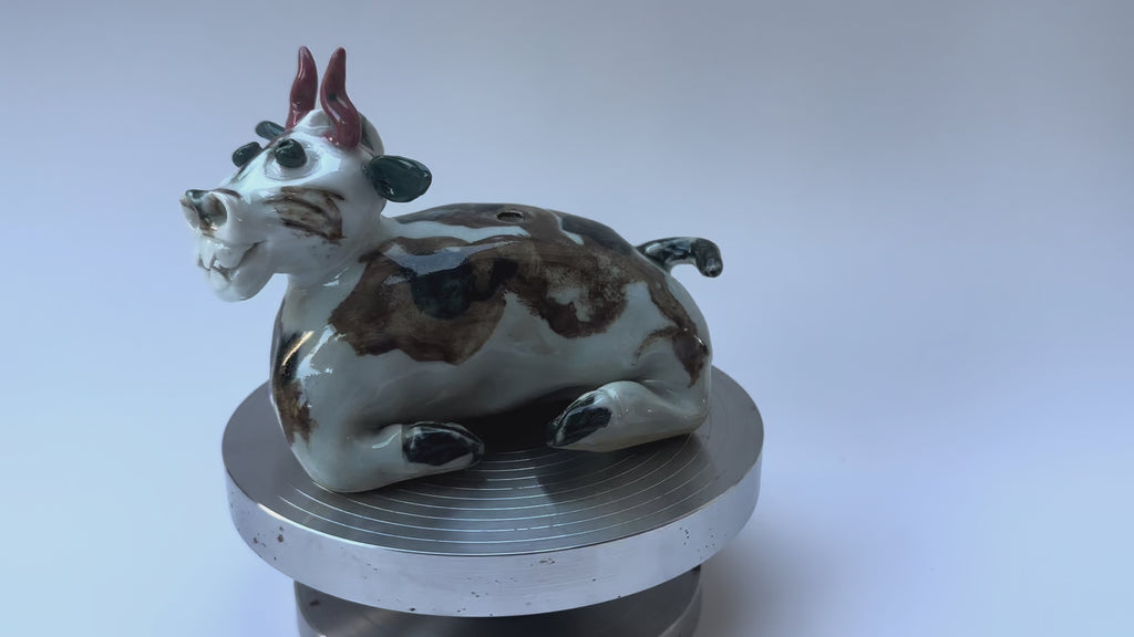 Handmade Colorful Ox Sculpture