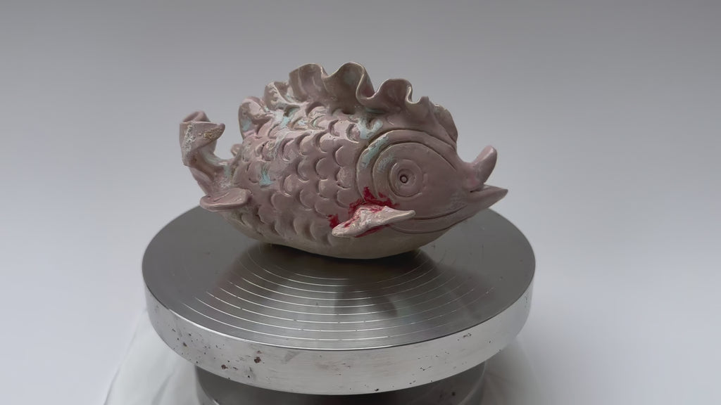 Pastel Purple Textured Handmade Fish