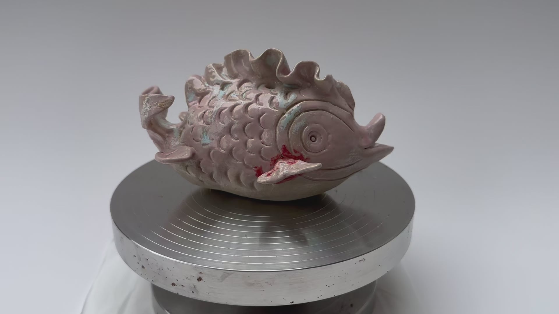 Pastel Purple Textured Handmade Fish