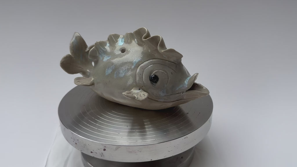 Unique Gray-Blue Handmade Fish