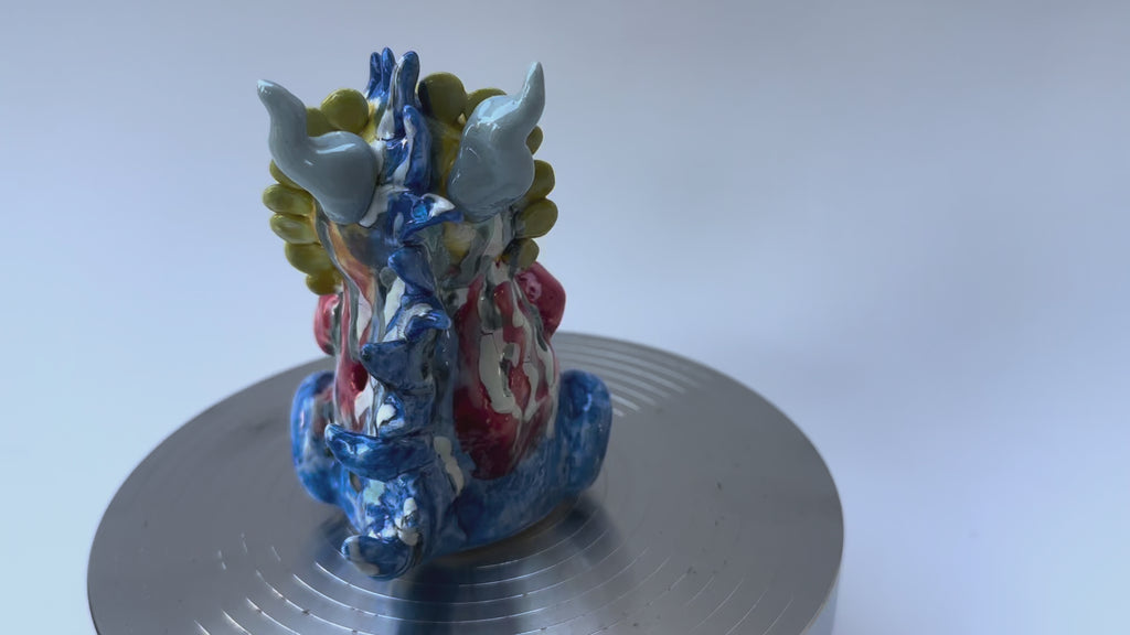 Handmade Colorful Little Dragon Art Sculpture