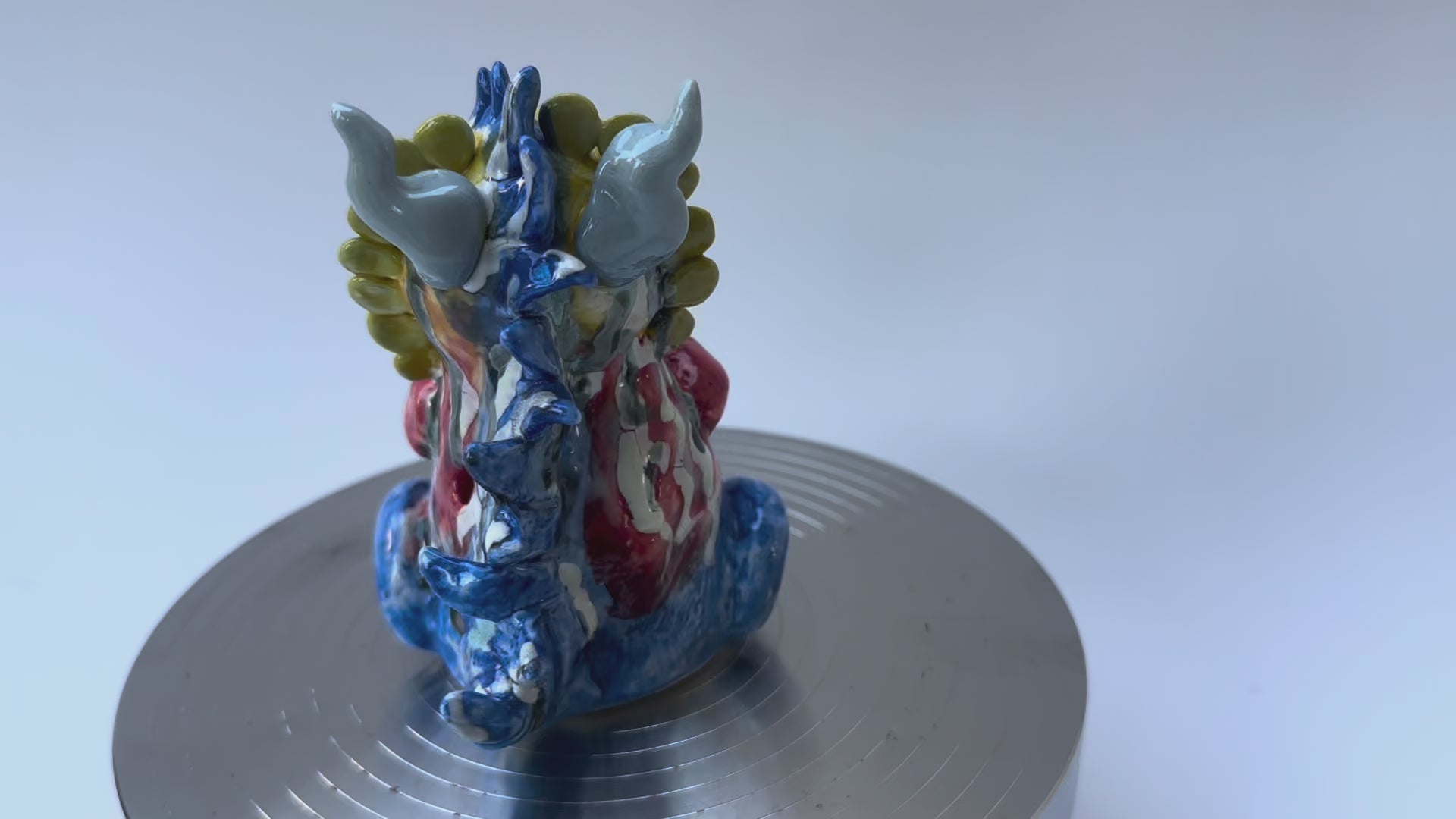 Handmade Colorful Little Dragon Art Sculpture