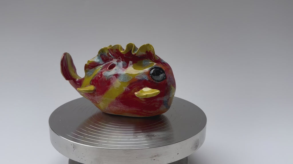 Playful Red-Yellow Handmade Fish
