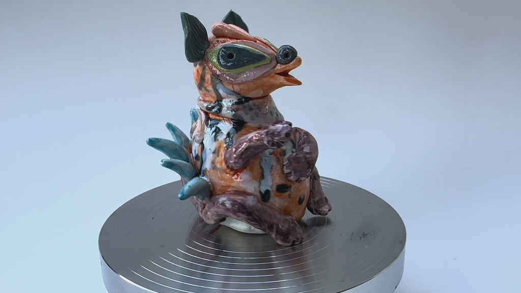 Handmade Colorful Nine-Tailed Fox Art Sculpture